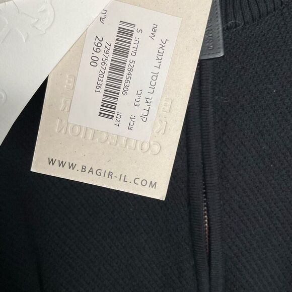 BAGIR premium Handknit Cardigan Men’s Small Zip Up Black Textured Sweater Israel - Picture 6 of 11